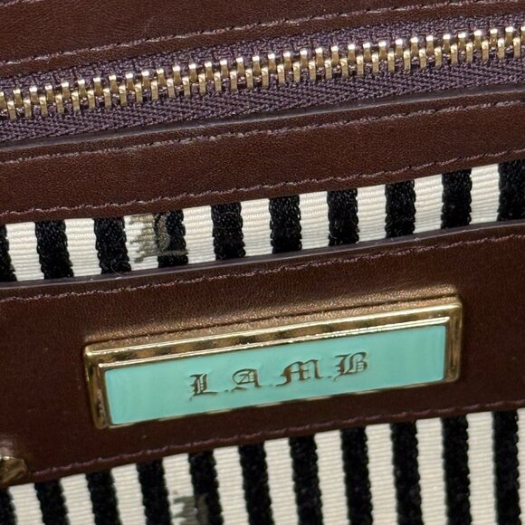 Y2K L.A.M.B. Carlisle Rasta Ombre Foldover Clutch Canvas Leather Trim - Picture 13 of 14